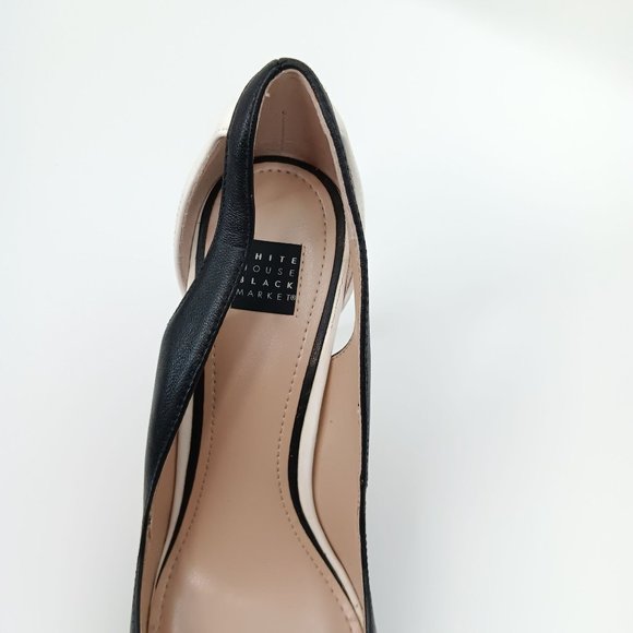 WHITE HOUSE BLACK MARKET WOMENS BLACK/WHITE PUMPS SIZE 9.5M - Picture 14 of 16